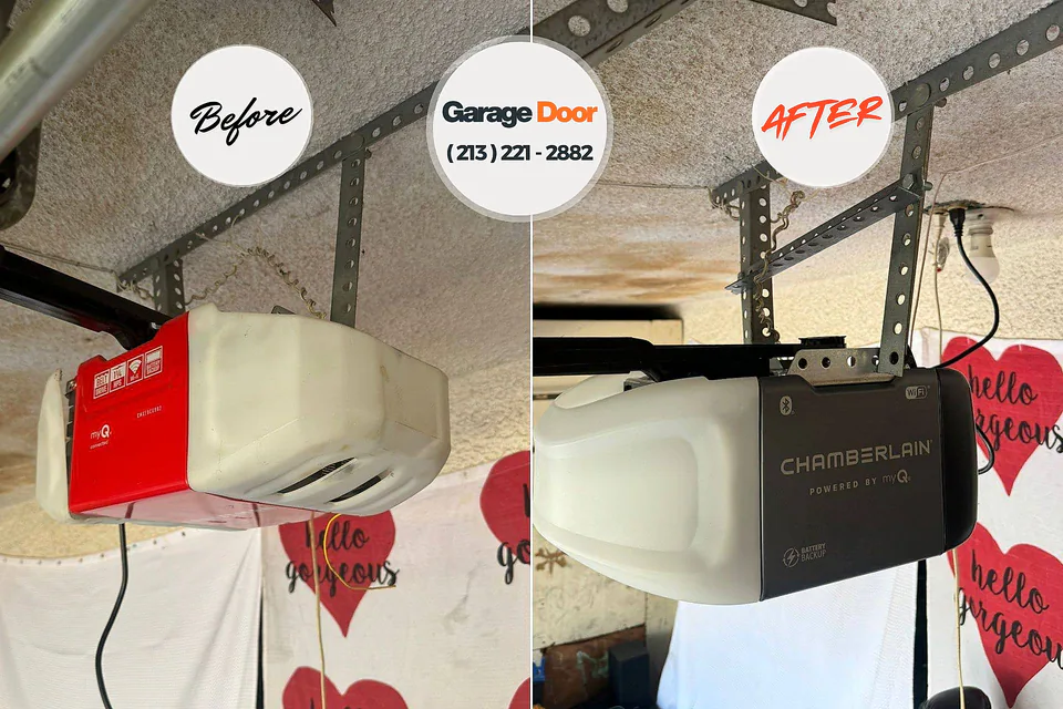Before and after: garage door repair Conyngham, PA
